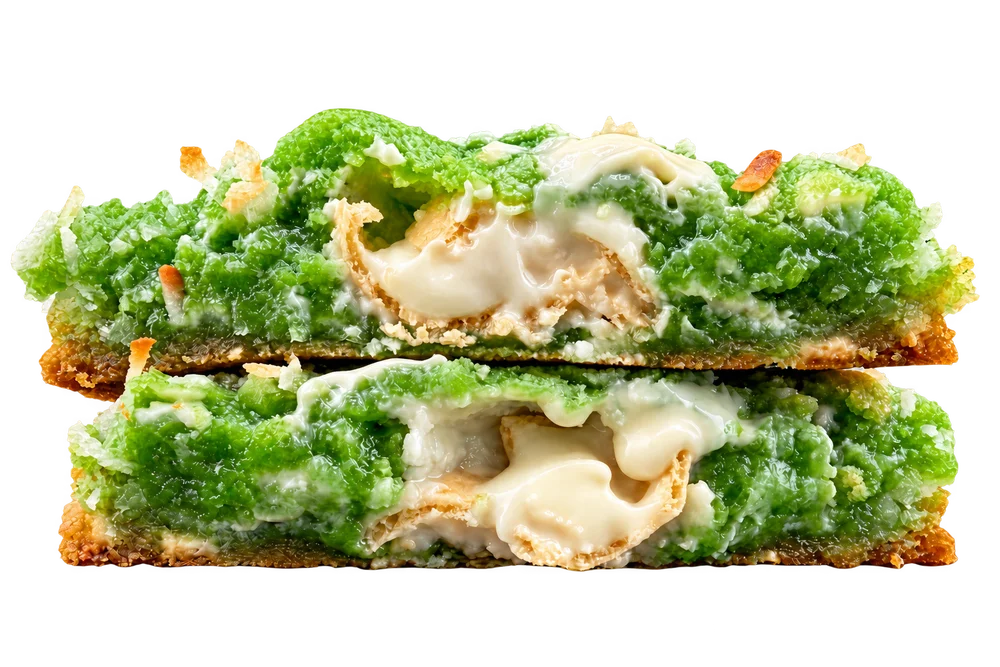 Buko Pandan cookie cross-section